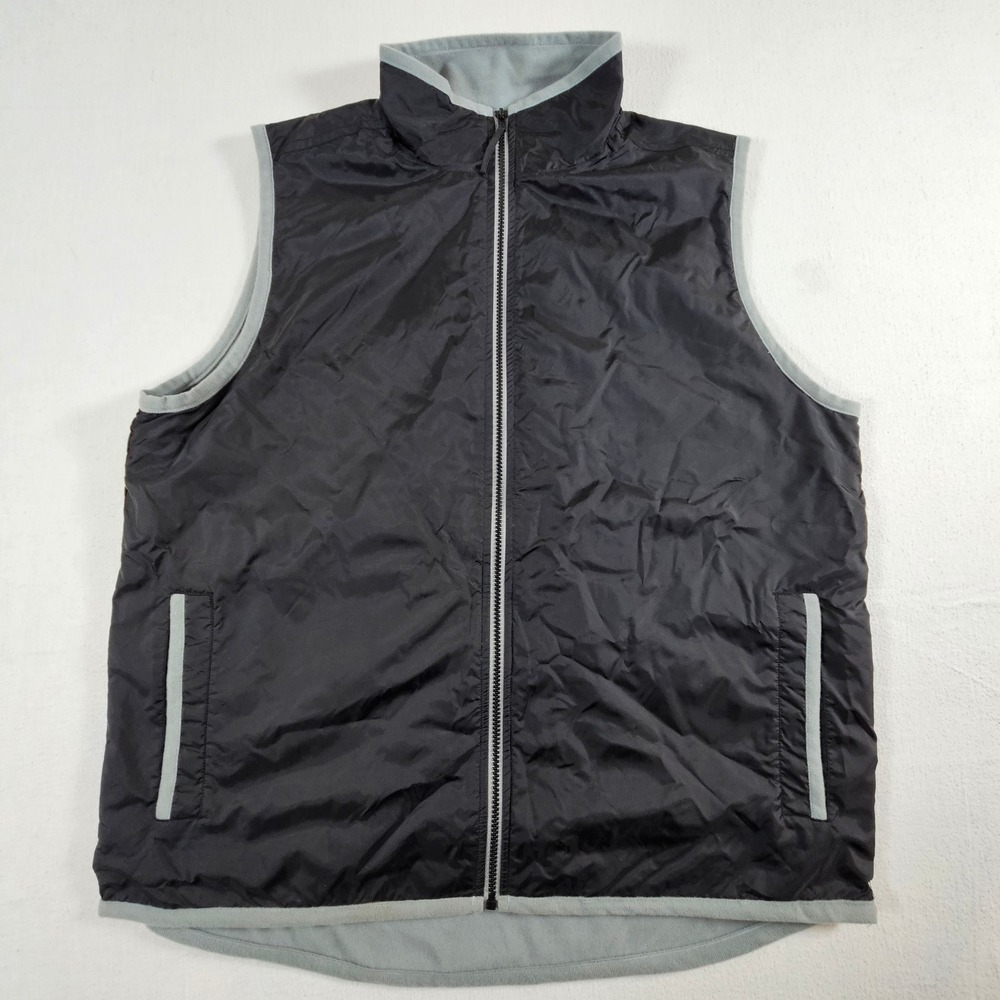 Prospirit Vest Mens Large Black Full Zip Fleece Lined Nylon Shell High Neck